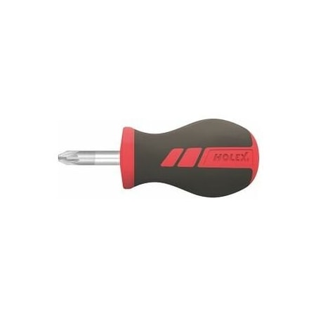 Holex Stubby Pozidriv Screwdriver, with Multi-Component Power Grip, #1 668476 1
